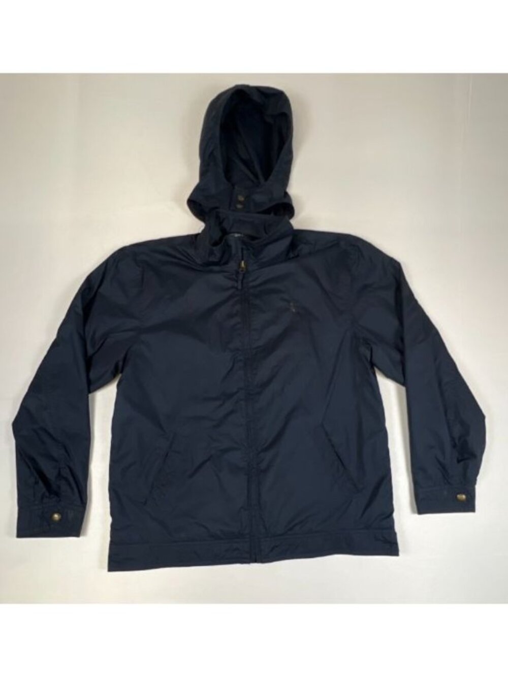 Polo Ralph Lauren Boys' Size L (16/18) Navy Blue Hooded Full Zip Windbreaker